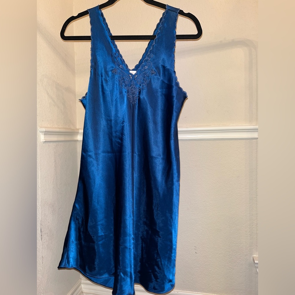 Blue satin dress